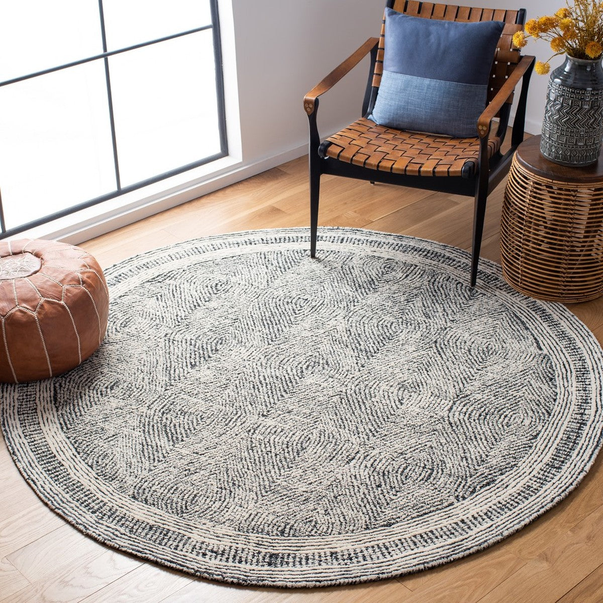 Luxurious 100% Wool Tufted Bohemian Abstract 340 Rug for Home Décor Upgrade
