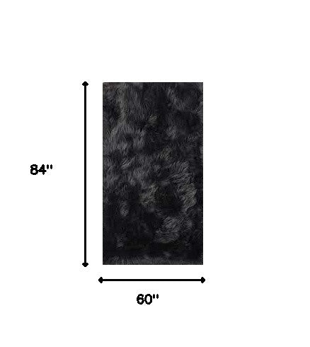 Washable Charcoal Faux Fur Shag Area Rug - Luxurious Comfort for All Home Decor