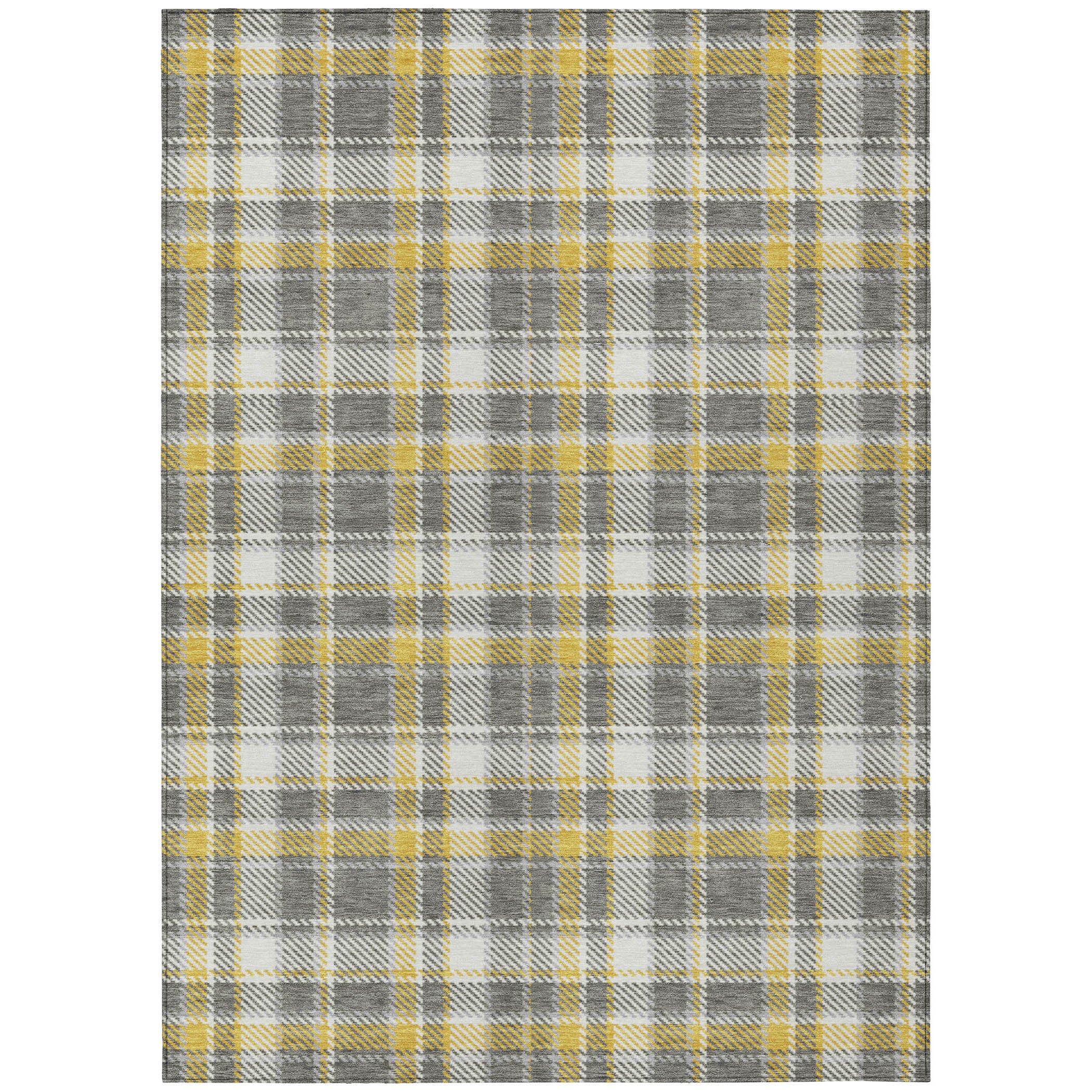 Indoor/Outdoor Stain-Resistant Non-Skid Washable Plaid Runner Rug for Pets