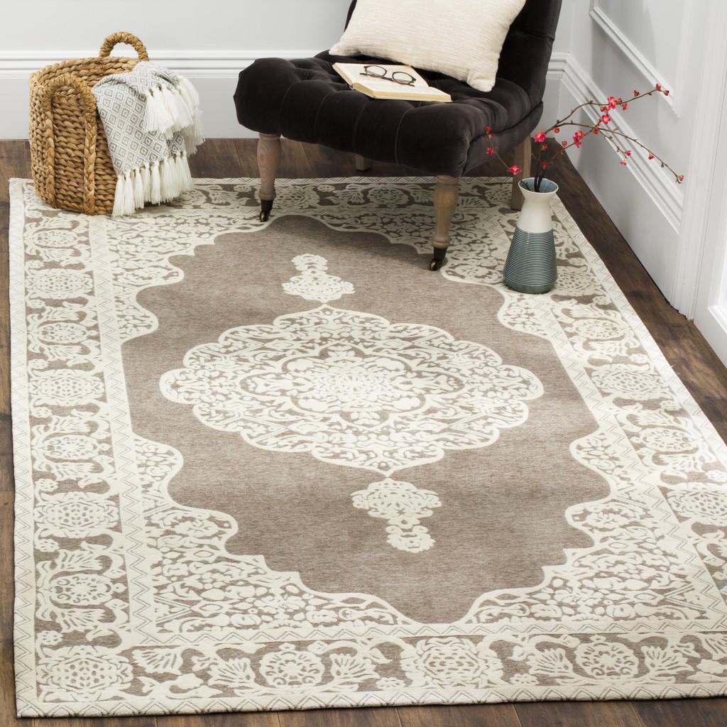 Marbella Area Rug - Contemporary Style, Hand - Woven with Luxurious Polyester and Cotton Blend, 10mm Pile Height