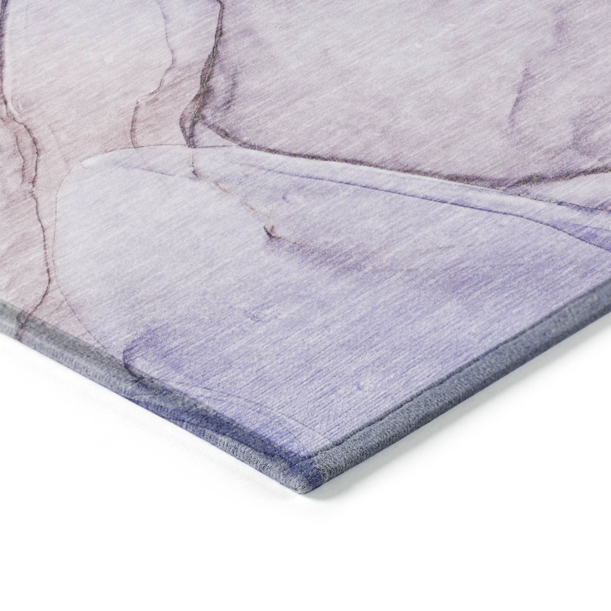 Modern Stain-Resistant Non-Skid Washable Gray & Purple Abstract Indoor-Outdoor Runner Rug