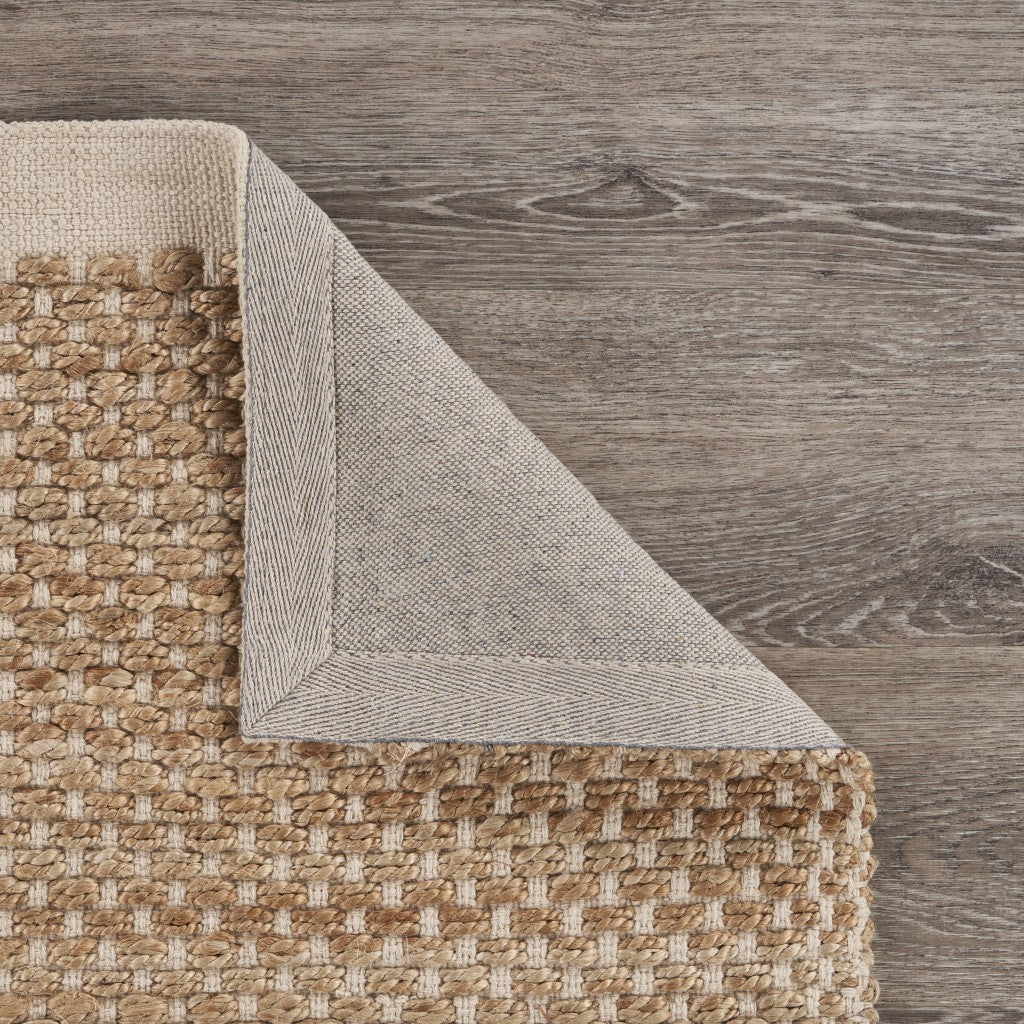 Exquisite Hand - Loomed Tan and White Woven Area Rug with Durable and Cozy Texture for Every Home Environment
