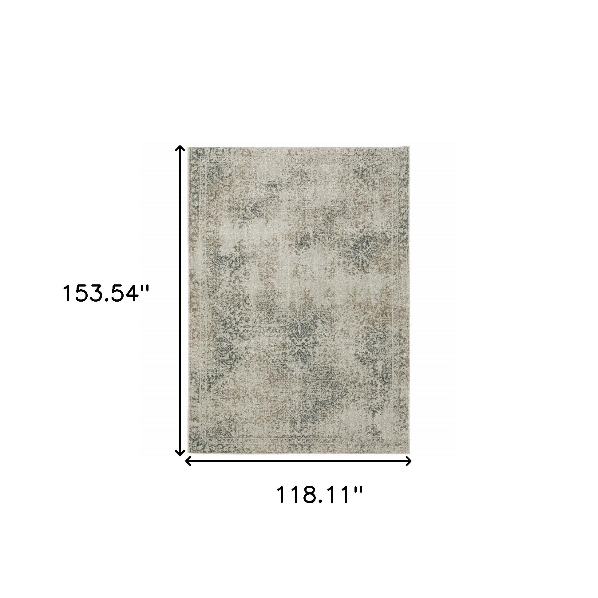 Stain-Resistant Gray Oriental-Style Power Loom Area Runner Rug with Stylish Design for Versatile Home Decor