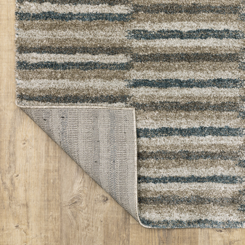 Stylish and Stain-Resistant Teal Blue Geometric Design Power Loom Runner Rug Ideal for Any Living Space