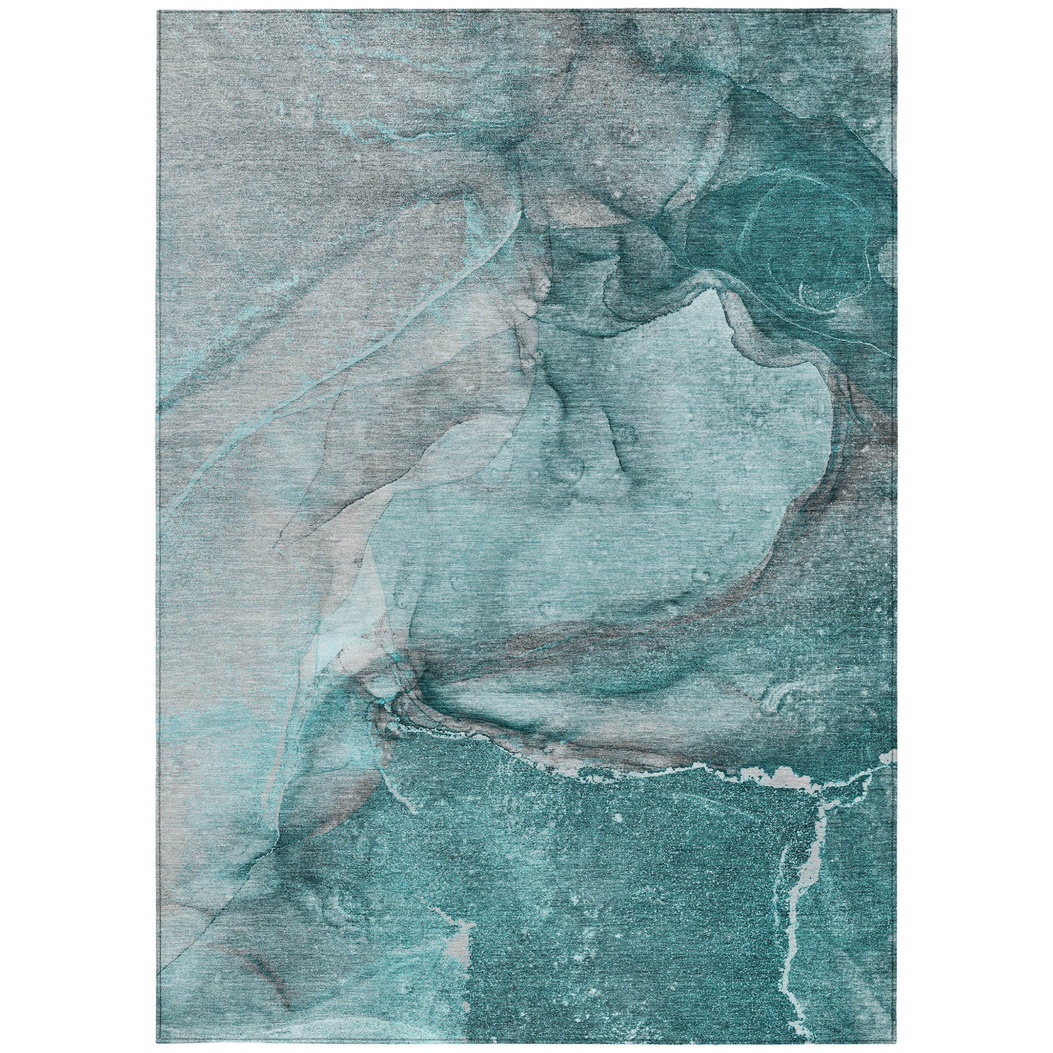 Lilac Abstract Washable, Non-Skid Indoor-Outdoor Runner Rug with UV Protection