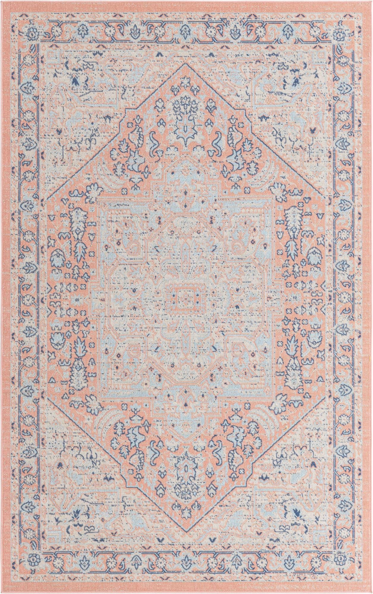 Exquisite Whitney Medallion Area Rug with Enchanting Floral Design, Durable and Easy - to - Maintain for Your Ideal Home Decor