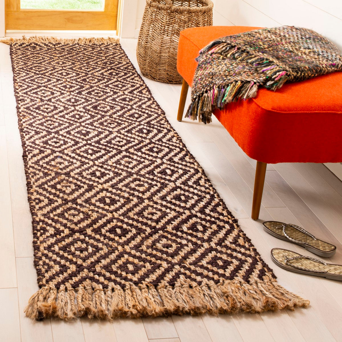Soft and Eco-Friendly Natural Hand-Woven Jute Rug for Coastal Home and Beach House Decor