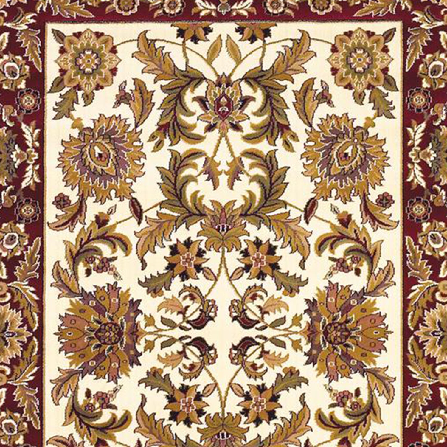 Exquisite Ivory and Red Classic Style Kashan Area Rug - A Stunning Piece of Art for Your Home Decor