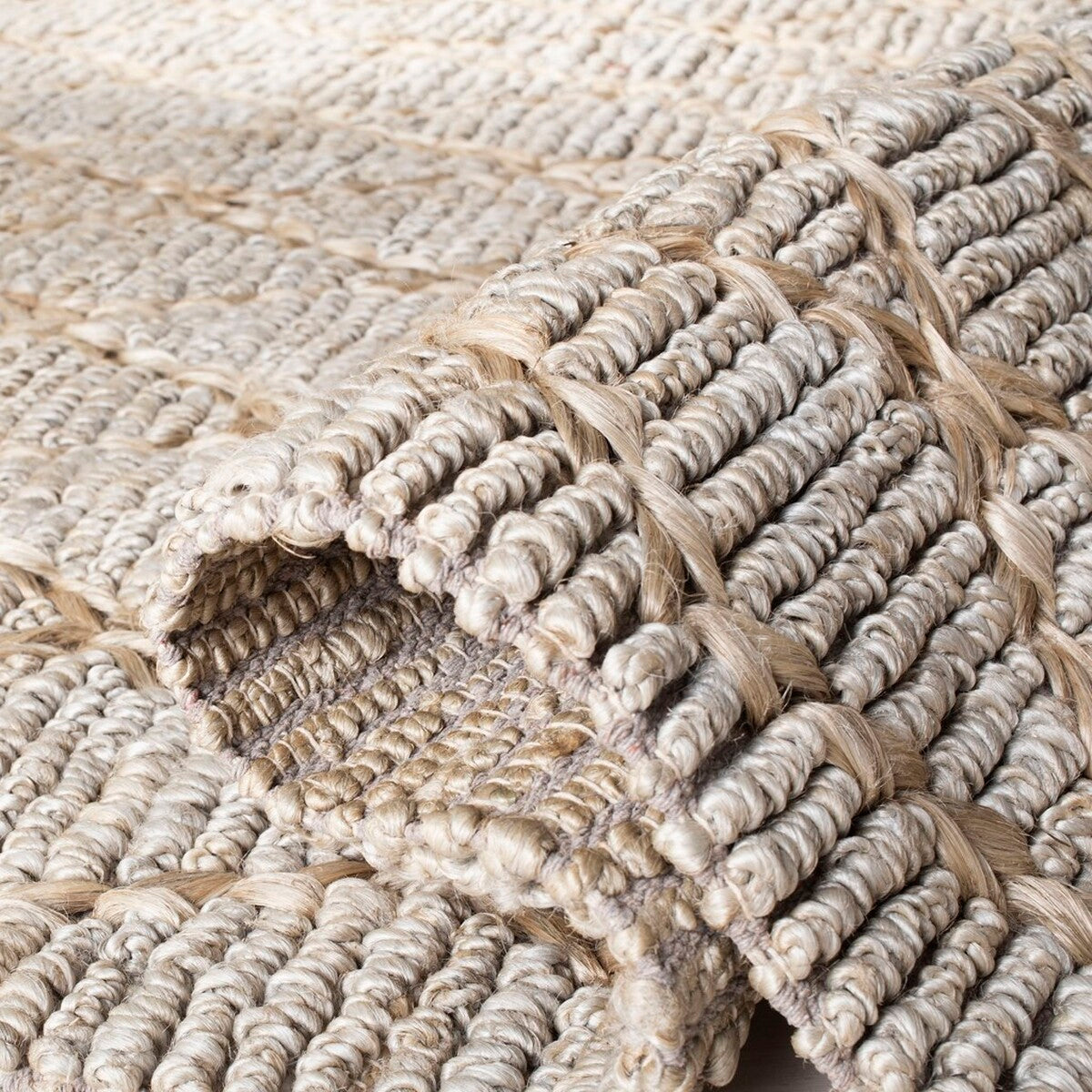 Eco-Friendly Indian Handmade Jute and Cotton Area Rug for Your Home