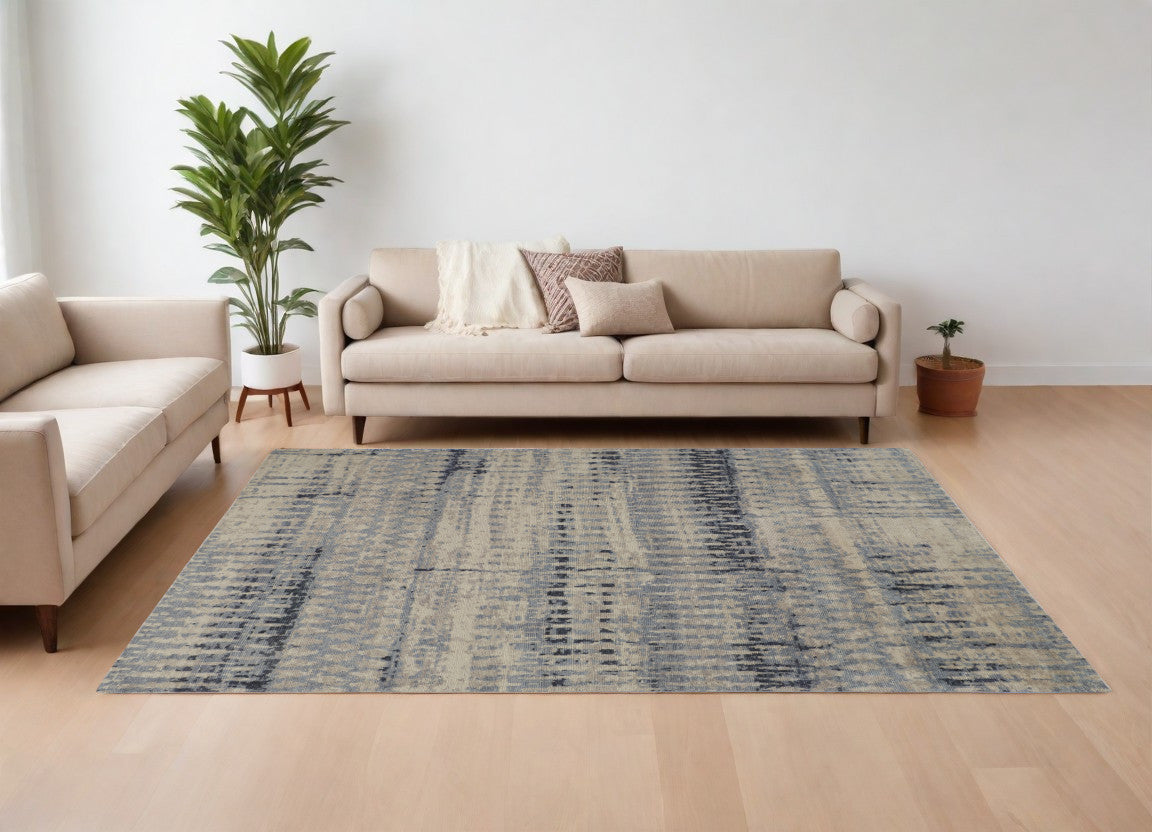 Exquisite Hand Knotted Wool Area Rug with Unique Abstract Design, Stain Resistant, Perfect for Every Space