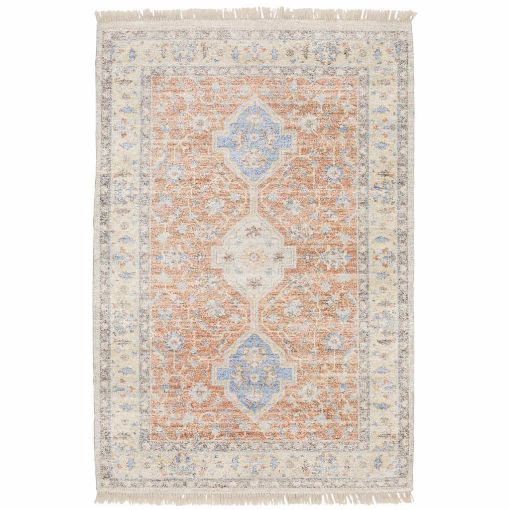 Unique Hand - Loomed Stain - Resistant Oriental Area Rug with Fringe for Stylish Spaces
