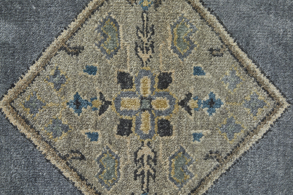 Artisan Hand-Knotted Stain-Resistant Floral Area Rug, Ideal for Families & Pets