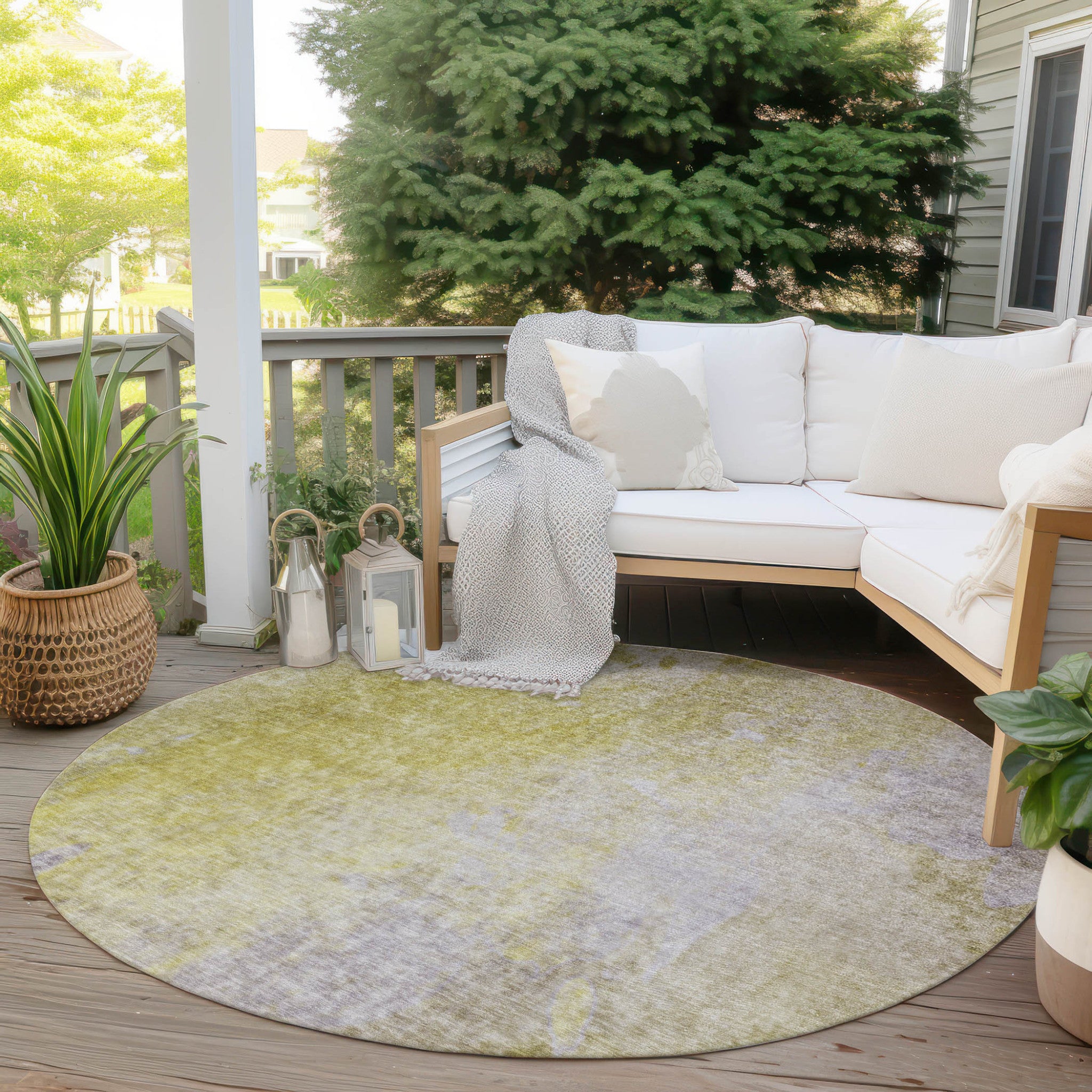 Stylish Washable & Stain-Resistant Indoor-Outdoor Abstract Runner Rug