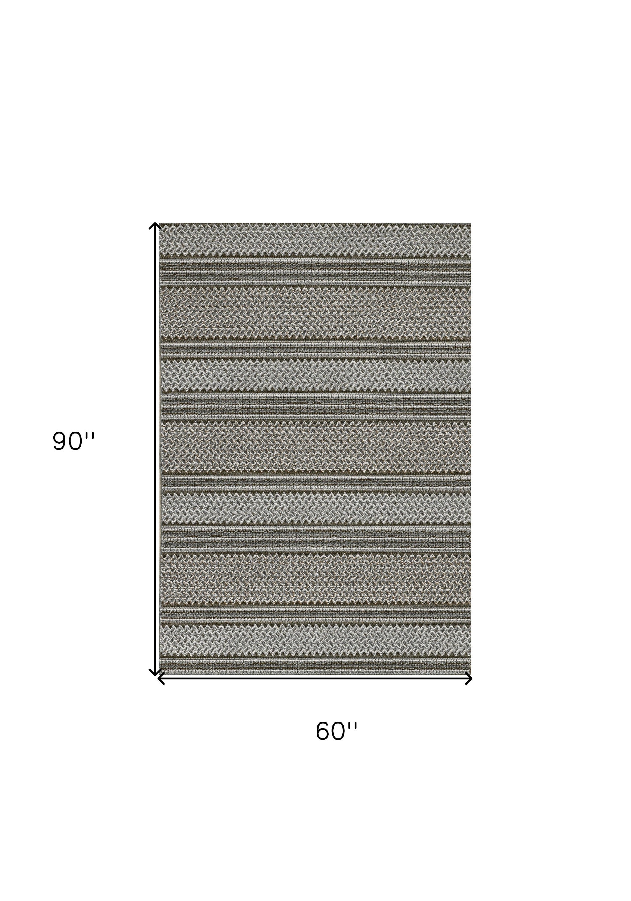 Elegant Gray Striped Rectangle Area Rug for Stylish Home Decor