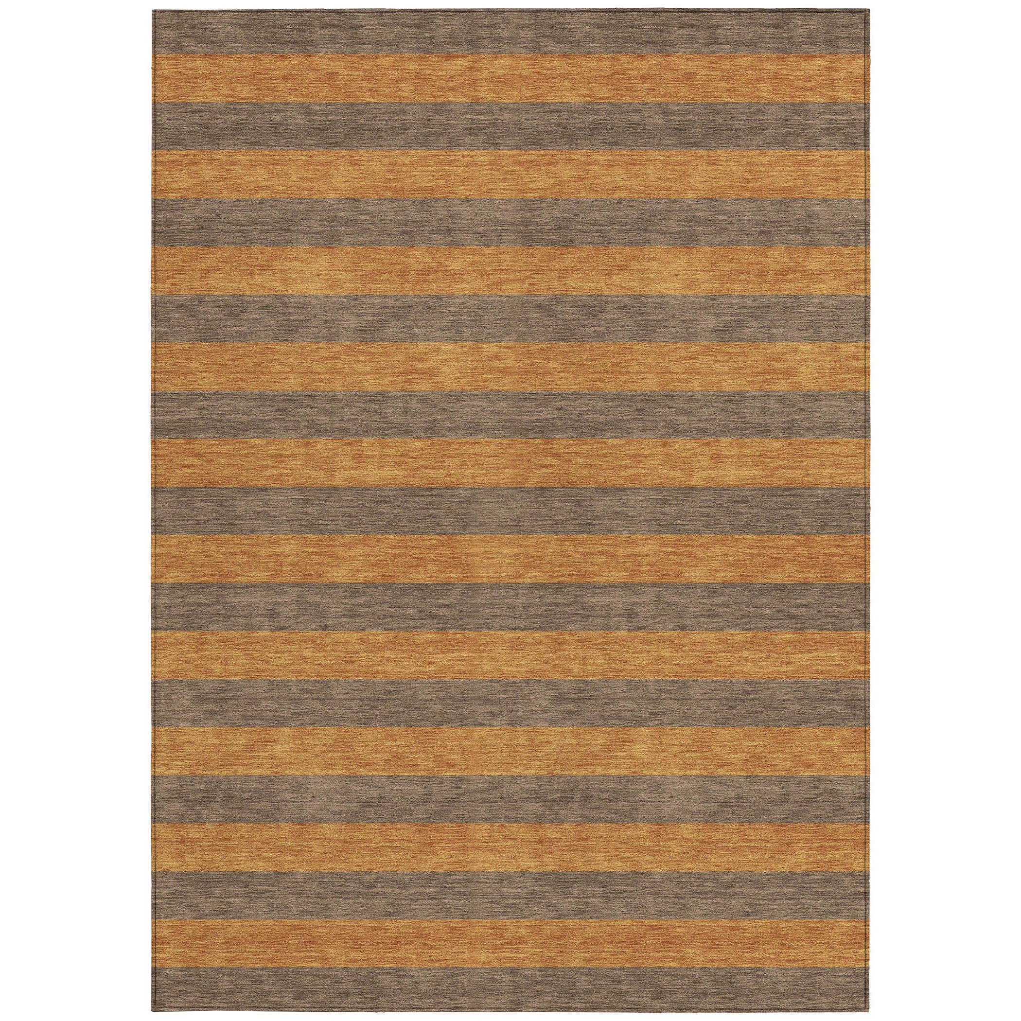 Stylish Washable and Stain - Resistant Coffee Striped Indoor - Outdoor Runner Rug
