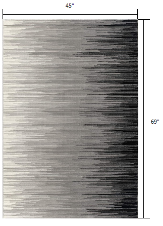 Stylish and Luxurious Black Transitional Striped Runner Rug for Modern Interior Spaces - A Durable Decorative Piece