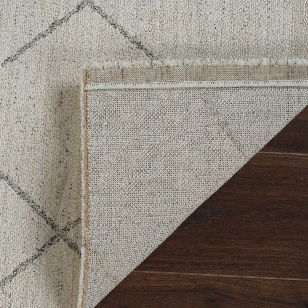 Stylish 4-Foot by 6-Foot Cream and Beige Abstract Distressed Area Rug for Home Decor - Stain-Resistant and Pet-Friendly Floor Covering