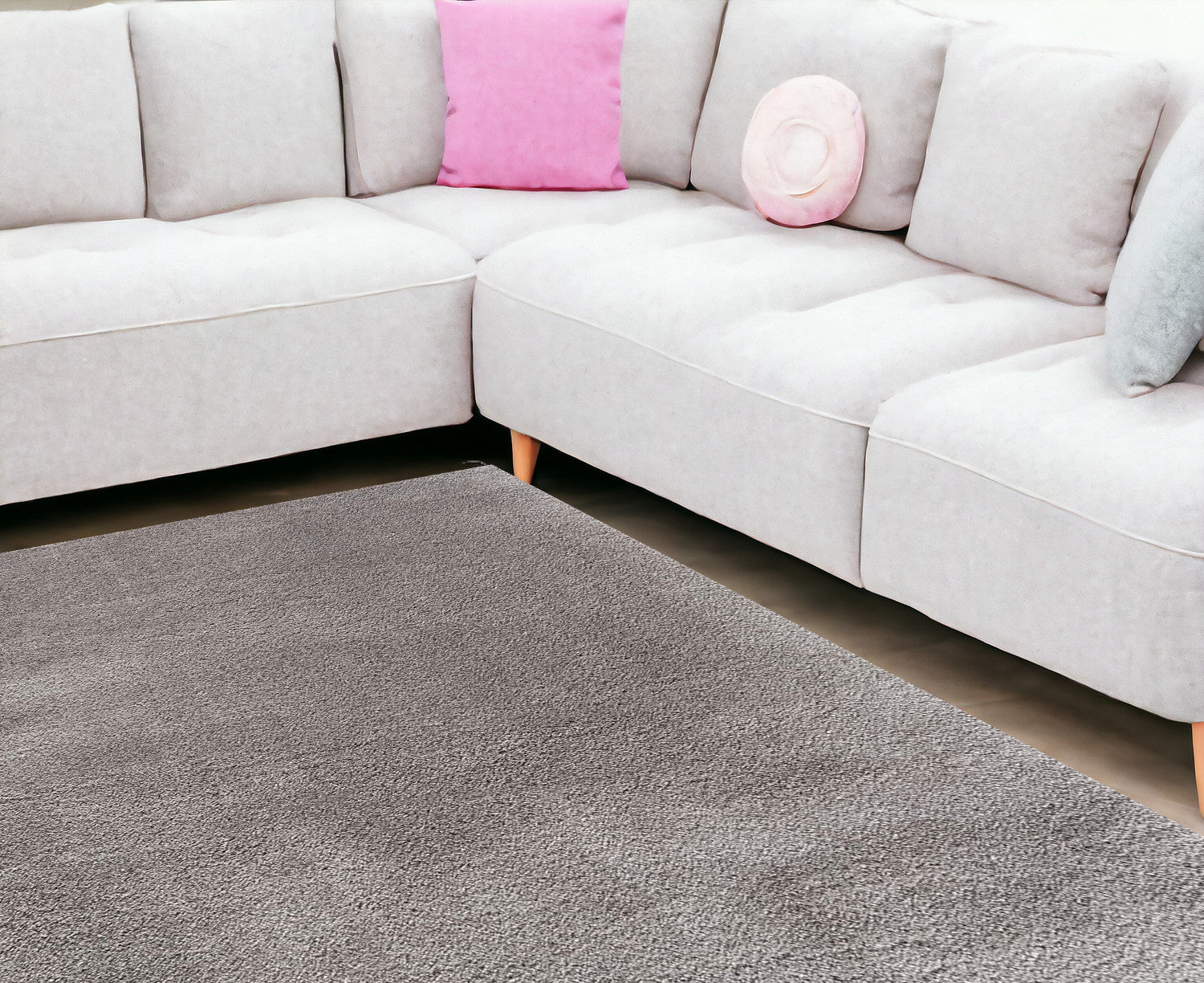 Ivory-Colored Modern Solid Shag Style Area Rug Crafted from Luxurious and Soft Polyester for Enduring Style and Unmatched Comfort