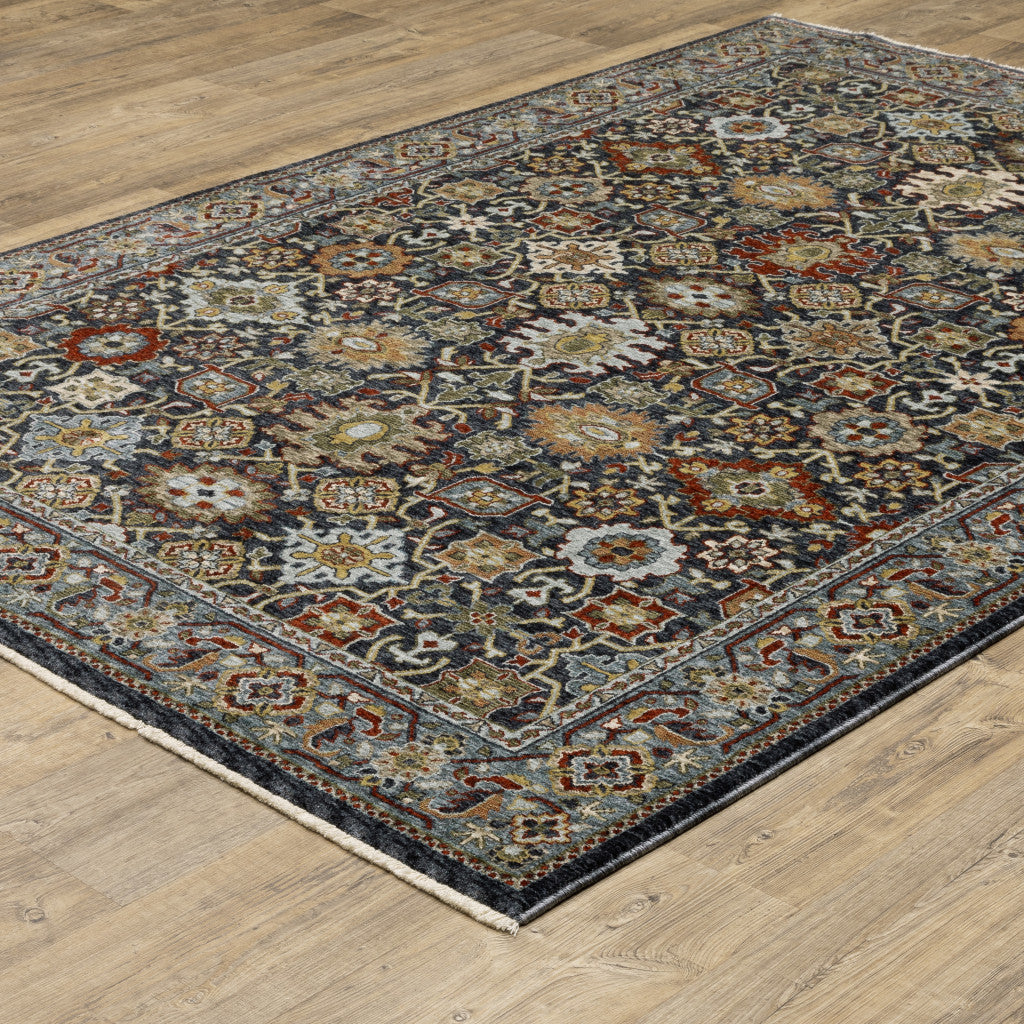 Stylish and Colorful Stain-Resistant Oriental Power Loom Runner Rug with Fringe, Ideal for Kid and Pet Spaces