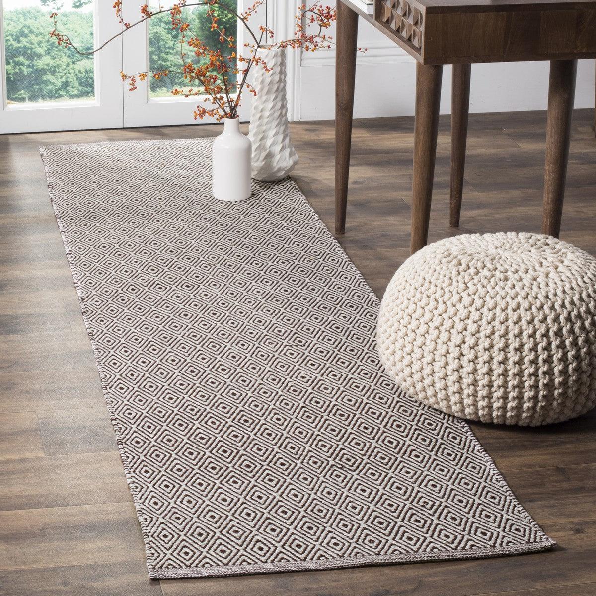 Montauk MTK515 Handmade Cotton Flat - Weave Rug Featuring a Classic Ikat Design for Elegant and Stylish Homes