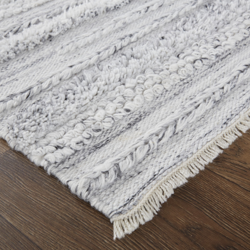 Stylish Hand-Woven Stain-Resistant Area Rug in Ivory & Taupe Stripes for Homes