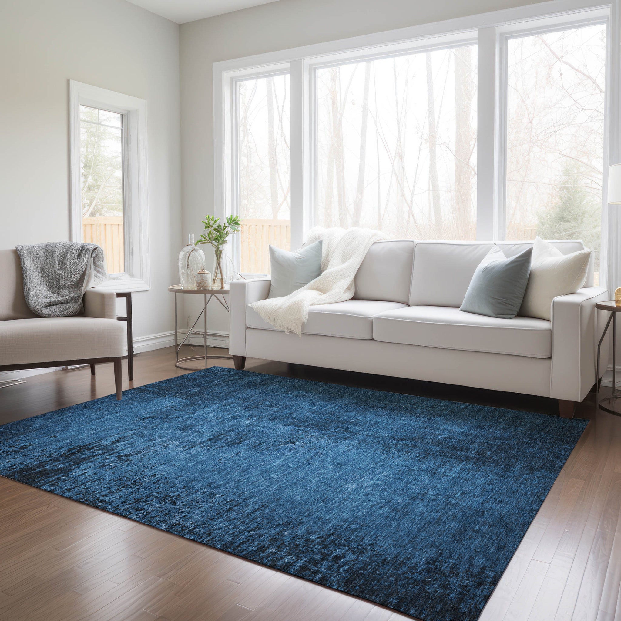 Stylish Purple Washable Non-Skid Abstract Runner Rug for Indoor & Outdoor Use