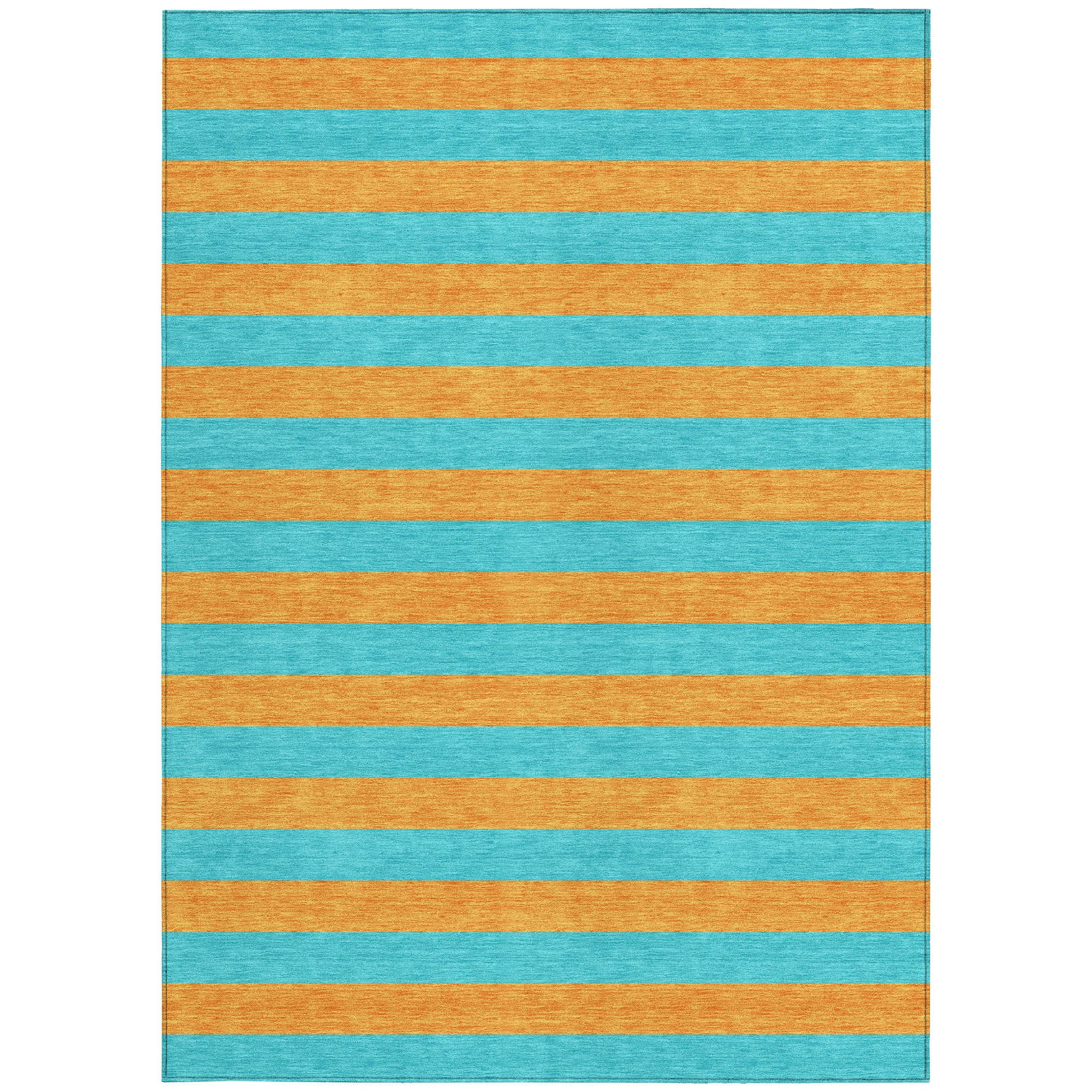 Stylish Washable and Stain - Resistant Coffee Striped Indoor - Outdoor Runner Rug