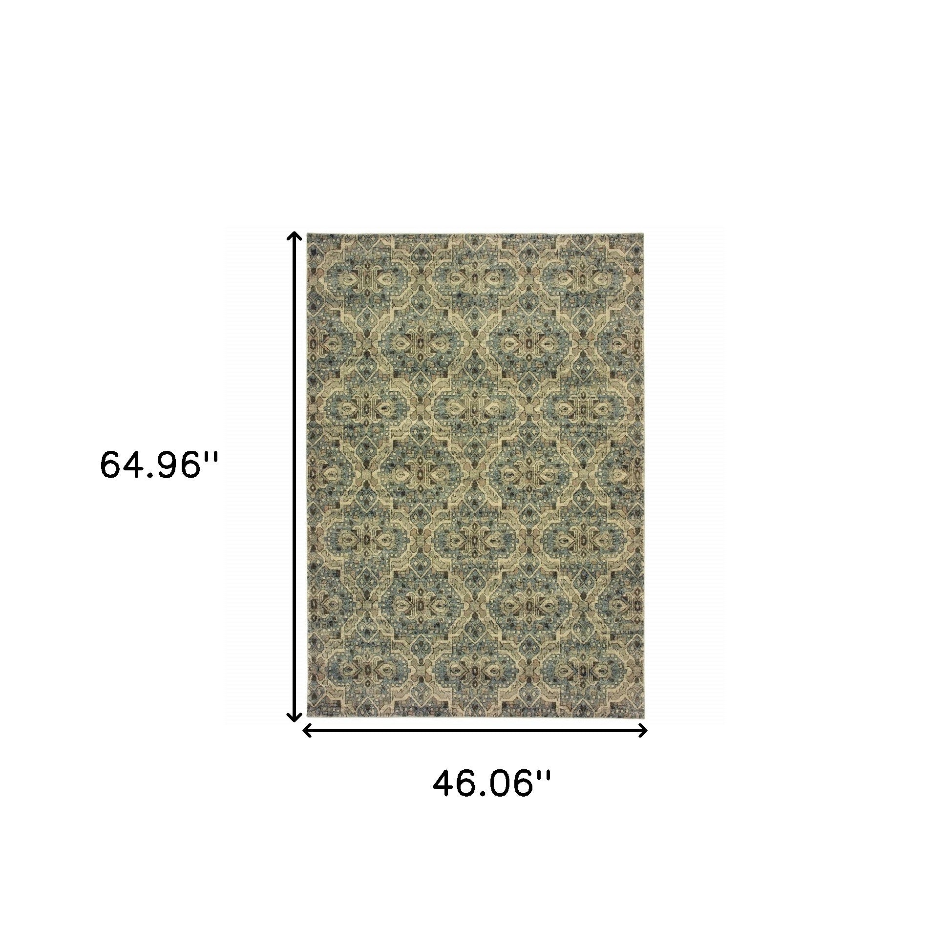 Soft and Durable Geometric Runner Rug in Soft Teal and Sage Boho Style for Cozy Living Spaces, Ideal for Indoor Decor
