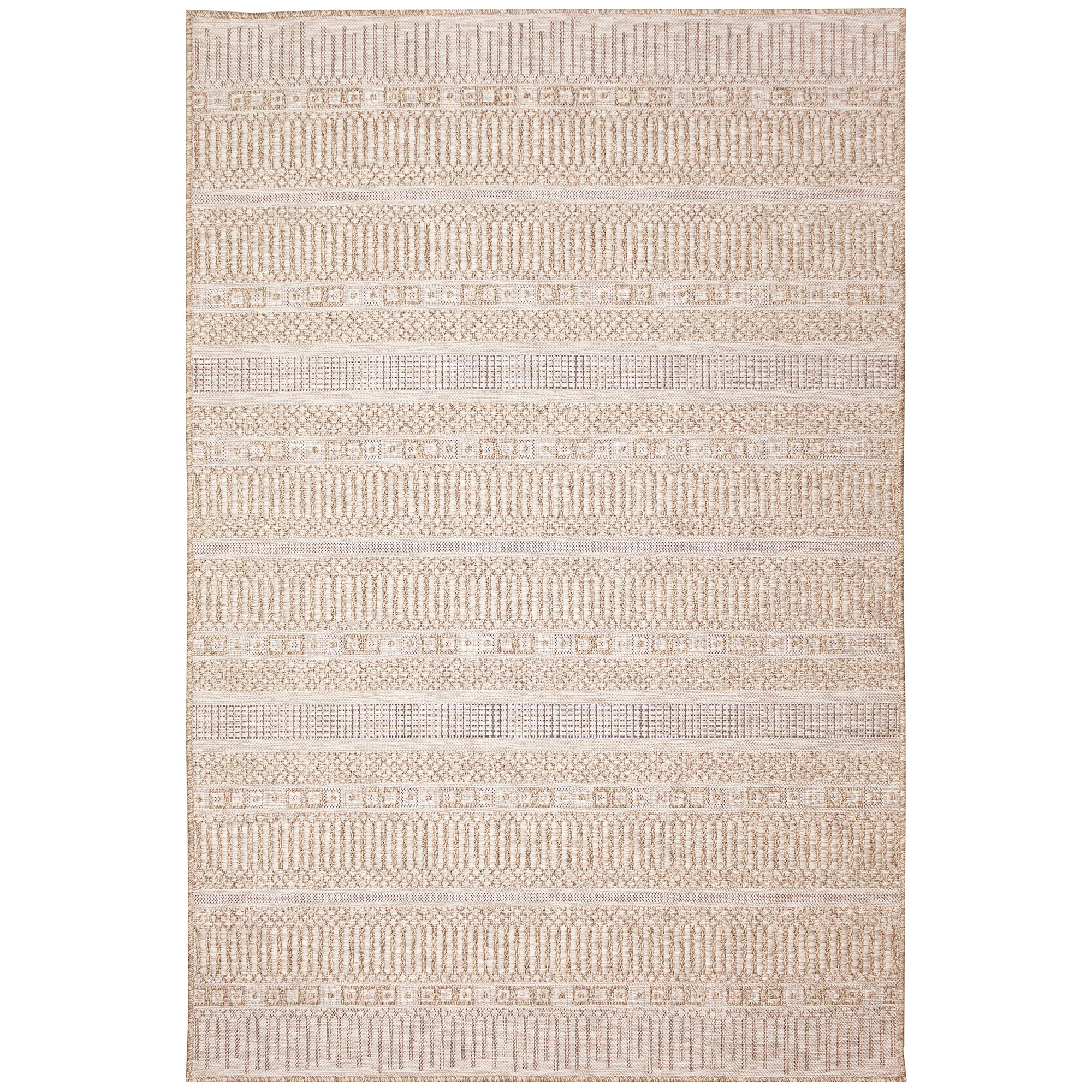 Orly Casual Stripe Power Loomed Polypropylene Indoor/Outdoor Rug - Durable and Weather-Resistant Design for High-Traffic Areas