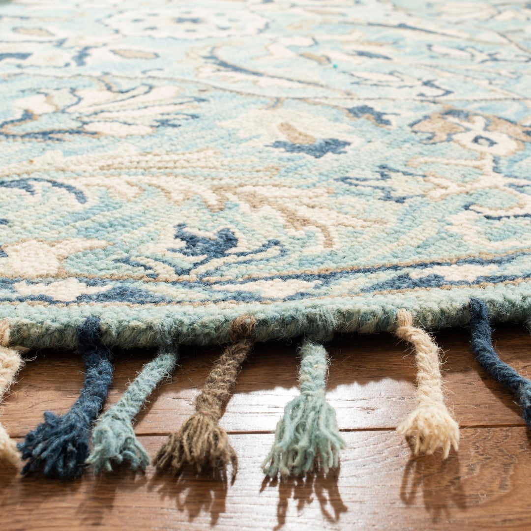 Exquisite Hand-Tufted Wool Pile Blossom Rug with Indian Craftsmanship for Elegant Home Interior Decoration