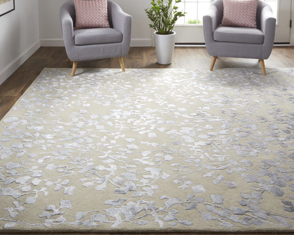 Exquisite Hand-Tufted Floral Wool Area Runner Rug - Evoking Timeless Elegance with High-Low Pile for Charming Indoor Spaces