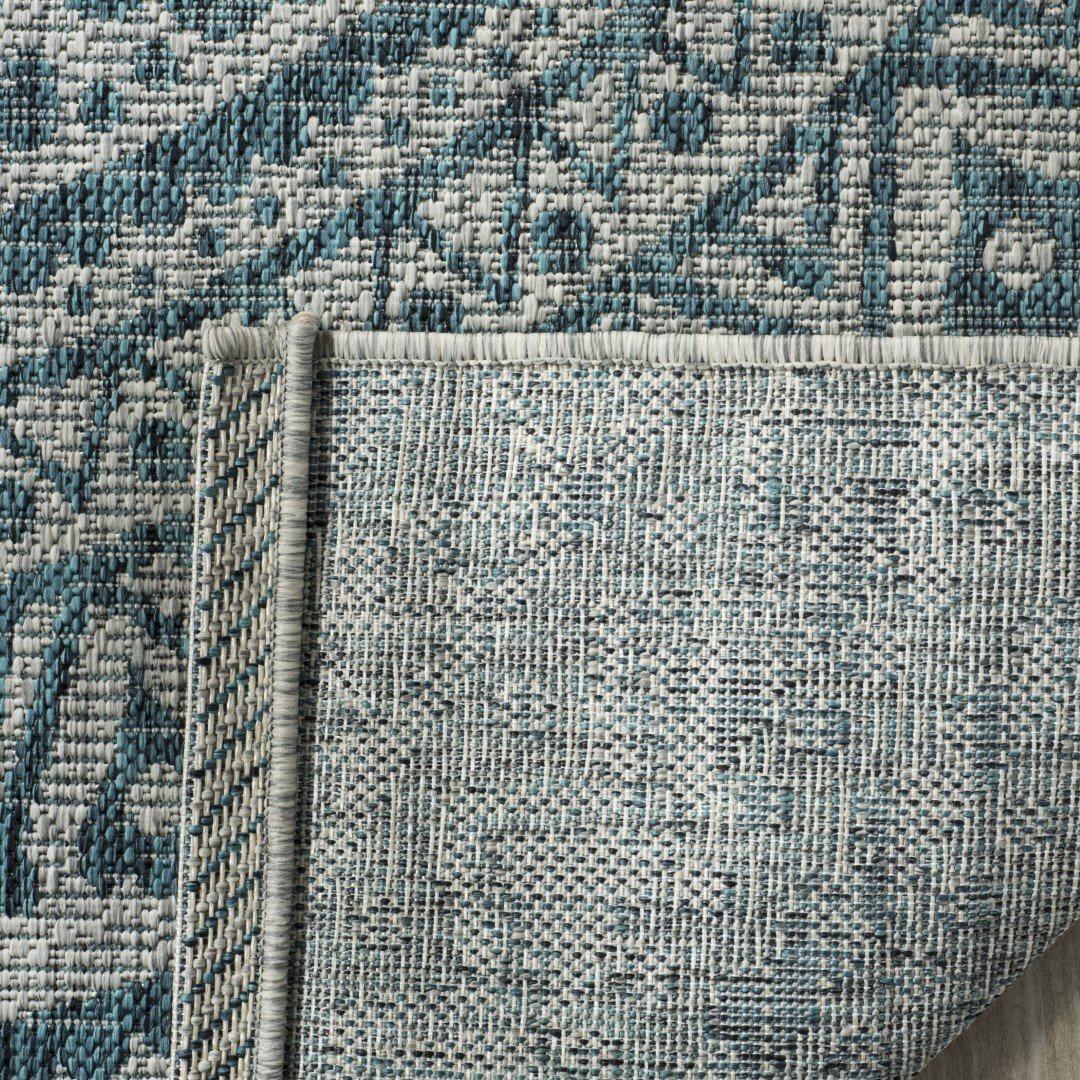 Turkish Quality Courtyard Round Power Loomed Area Rug with Stylish Low Pile Design for Contemporary Home Decor