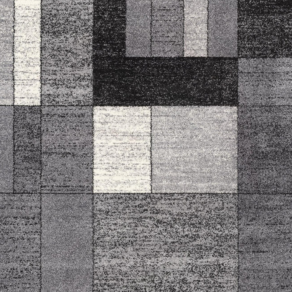 Elegant Gray Distressed Geometric Area Rug with Exquisite Turkish Craftsmanship Ideal for Modern Living Spaces