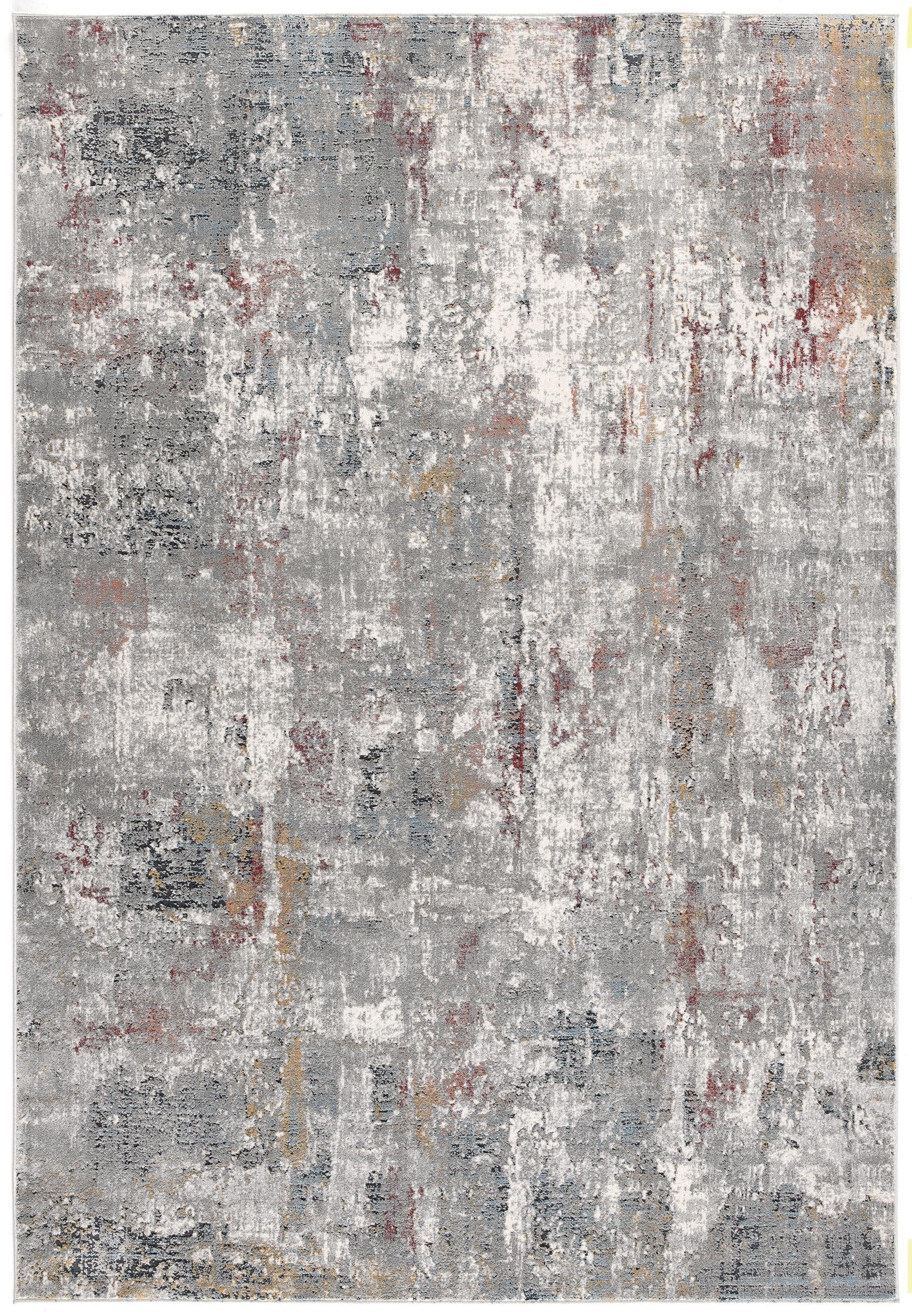 Stylish Gray and Ivory Abstract Design Runner Rug - A Durable, Stain-Resistant, Decorative Accent for Your Indoor Living Spaces