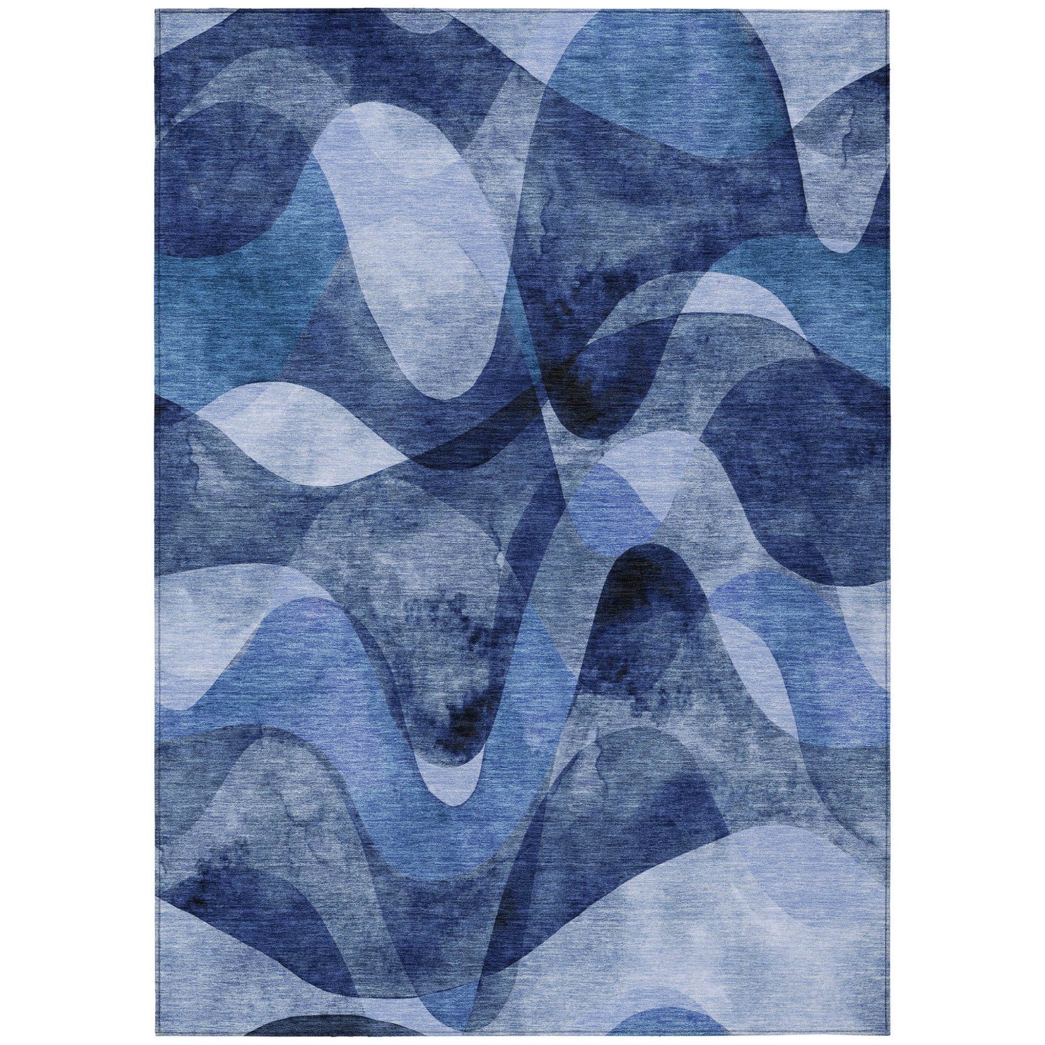 Modern Abstract Washable Non-Skid Purple Runner Rug for Indoor & Outdoor Use