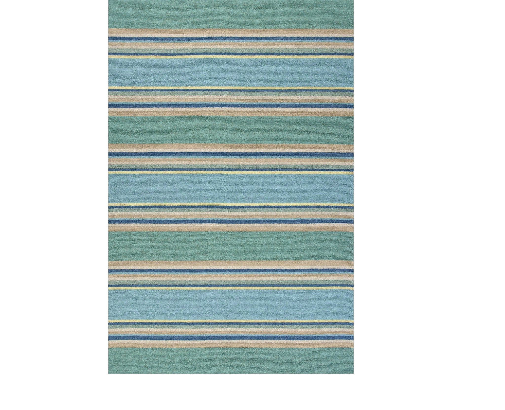 Exquisite Handmade Polypropylene Blue Striped Outdoor and Indoor Area Rug with a Stylish Rectangle Design