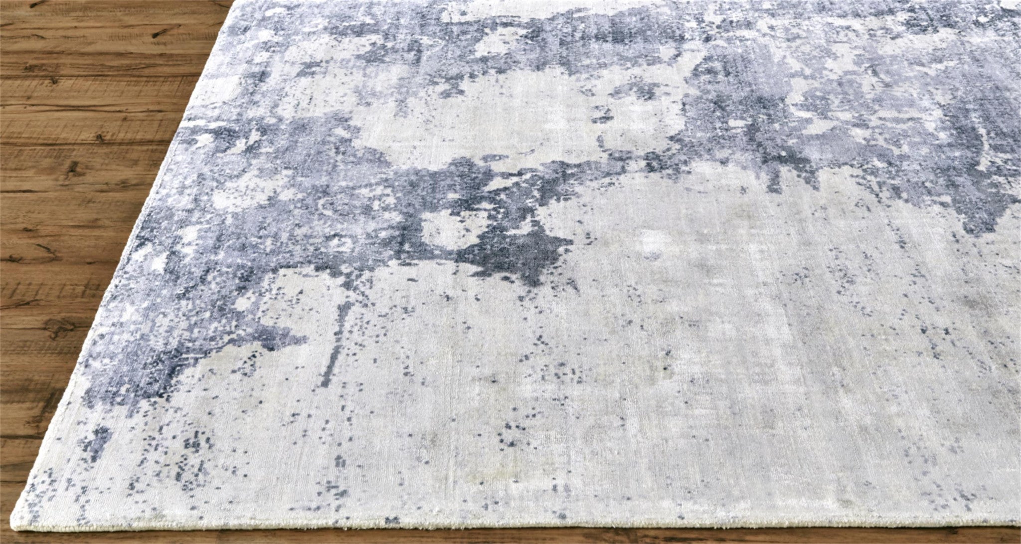 2' x 3' Hand-Woven Blue Gray & Ivory Abstract Area Rug - Artisan Design for Home Decor