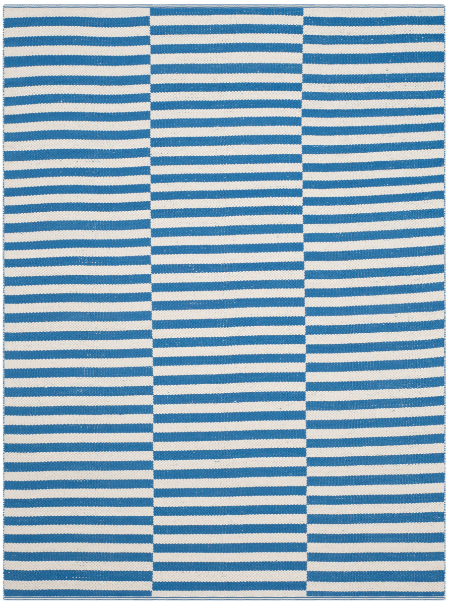 Exquisite Montauk Handmade Flat Weave Cotton Rug with Coastal Chic Ikat Design for Modern Contemporary Home Decor