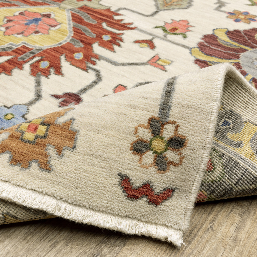 Fringe-Trimmed Stain-Resistant Area Rug with Elegant Oriental Pattern for Stylish Homes