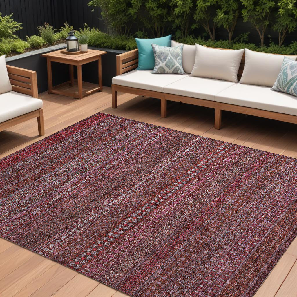Artichoke Green Striped Indoor-Outdoor Runner Rug: Stain-Resistant, Washable & Stylish