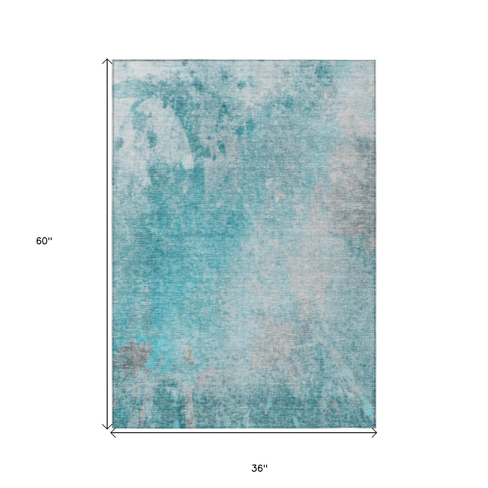 Stylish Washable & Stain-Resistant Indoor-Outdoor Abstract Runner Rug