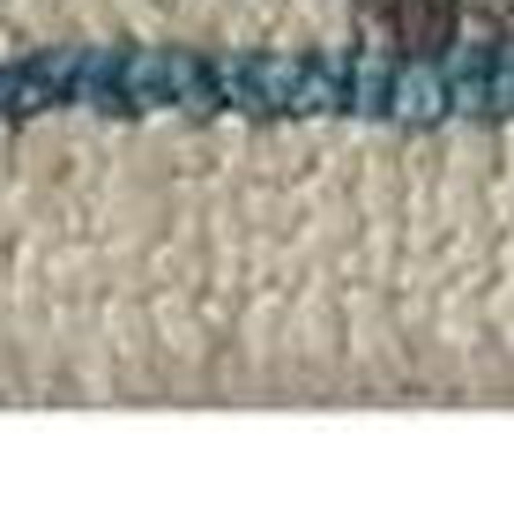 Stain-Resistant Hand-Knotted Wool Area Rug with Orange and Gray Floral Design