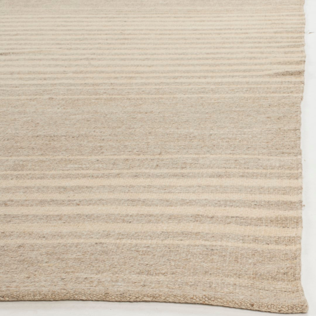 Exquisite Hand-Woven Wool Area Rug with Elegant Stripe Design from India for Cozy Living Spaces