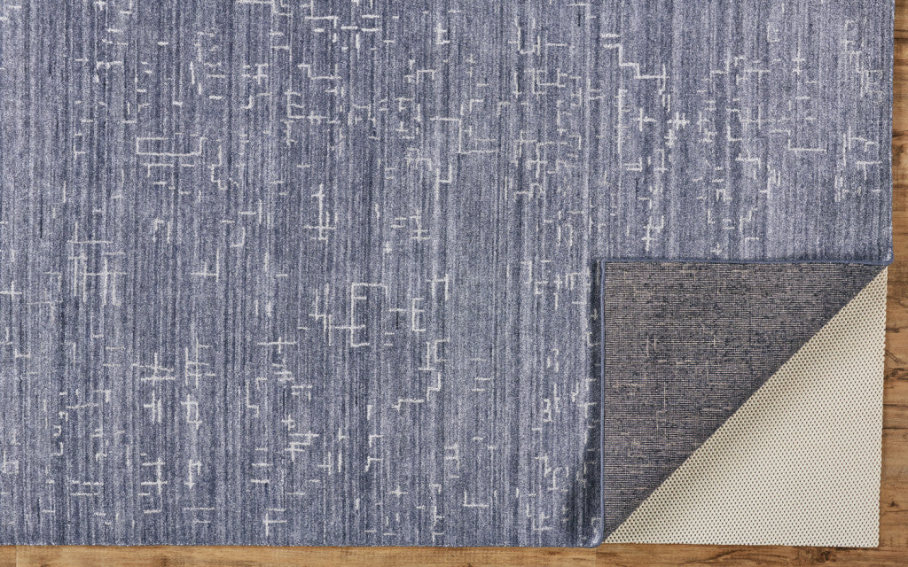 Exquisite Hand-Woven Area Rug with Distinctive Blue and Ivory Abstract Pattern for Elegant Home Decor