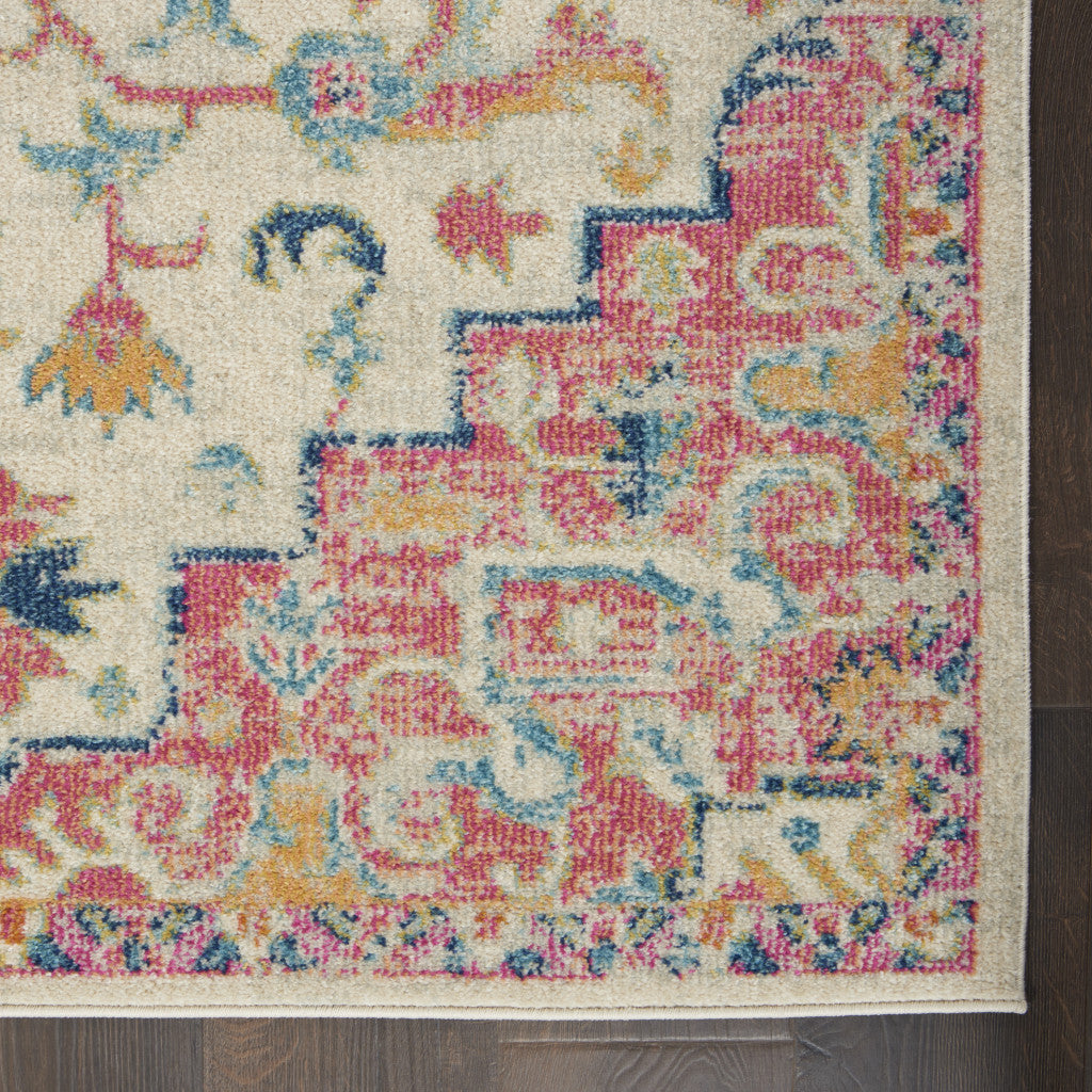 Stylish and Durable Southwestern Pink & Ivory Dhurrie Area Rug for Any Living Space