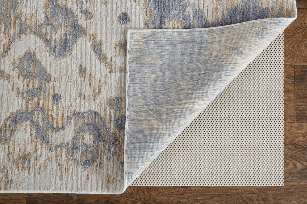 Stylish Stain-Resistant Ombre Area Rug in Ivory Tan and Blue for High Traffic Areas