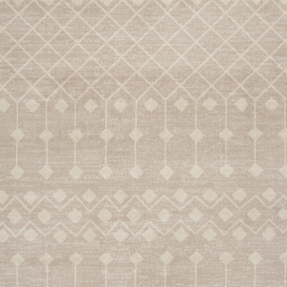 Stylish 8' x 10' Beige and Ivory Moroccan Power Loom Area Rug for Home Decor