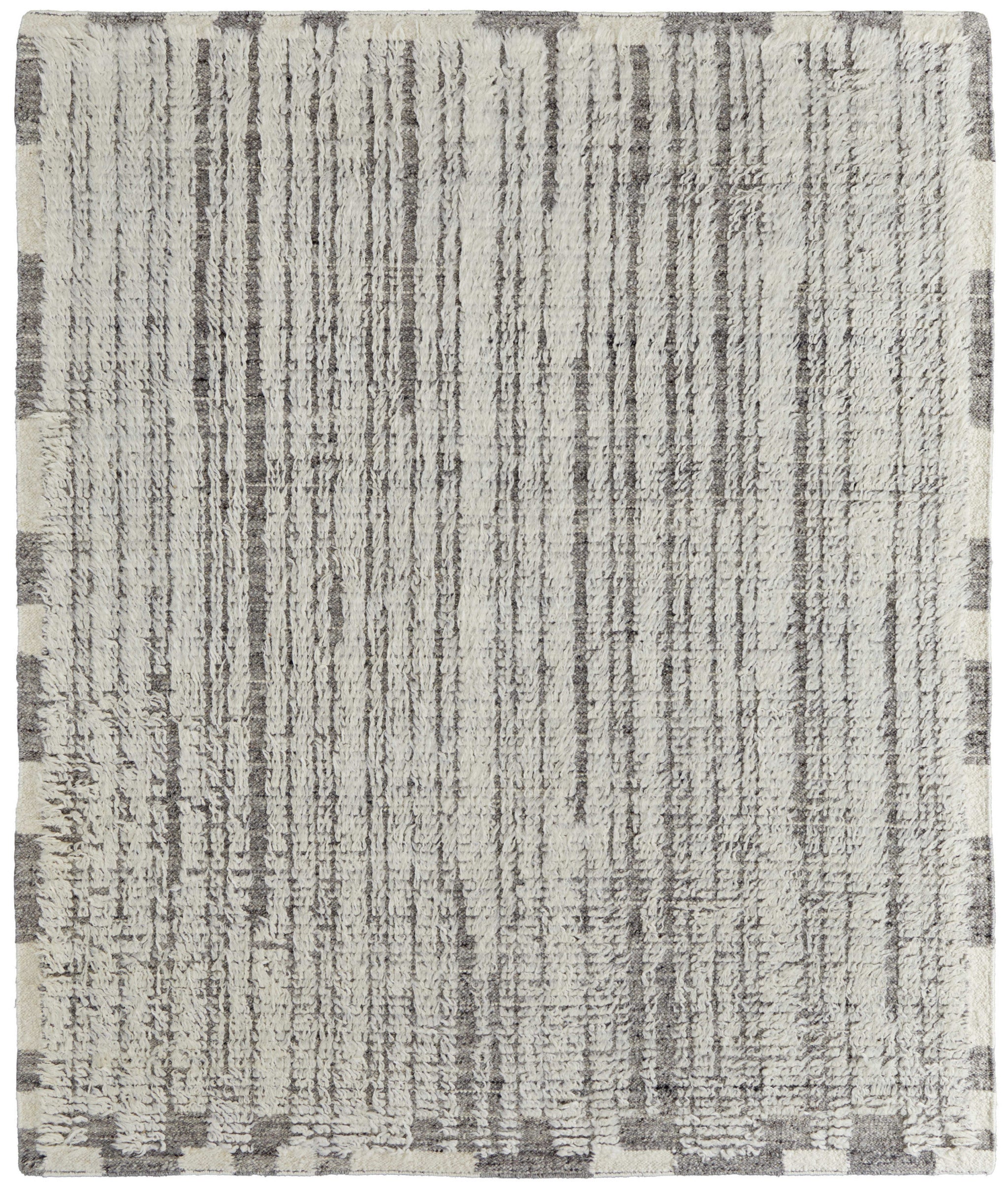 Stylish Stain-Resistant Hand-Woven Gray and Ivory Wool Area Rug for Any Space