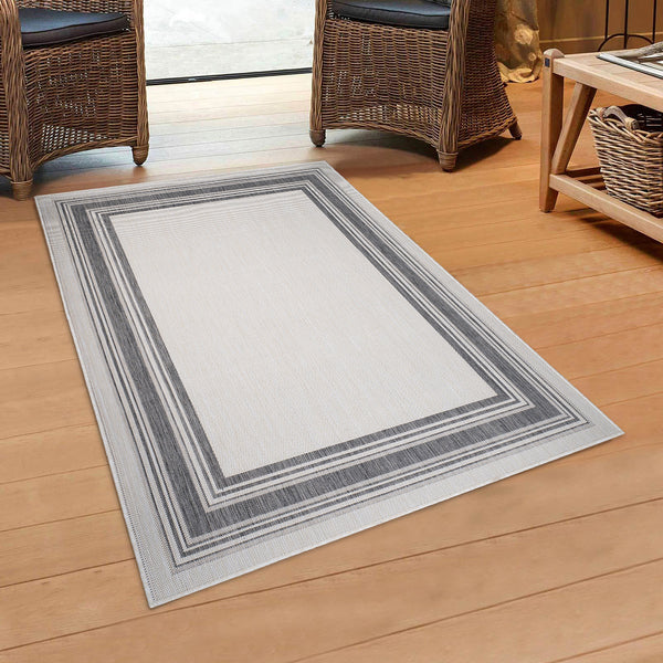 Elegant Turkish-Style Gray Indoor-Outdoor Area Rug for Stylish Home Decor