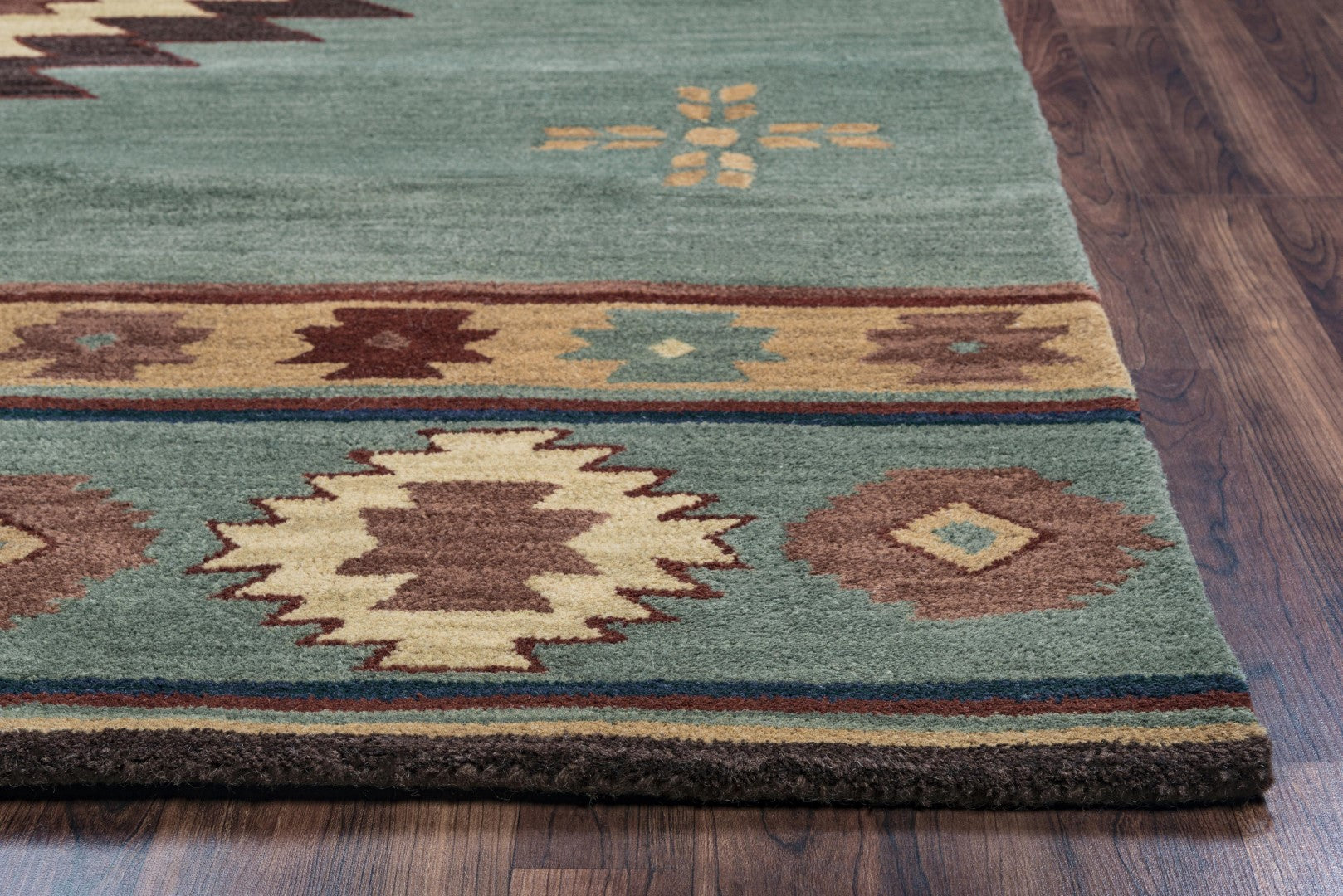 Southwest Hand-Tufted 100% Wool Rug - Ultra-Dense, Soft, Ideal for Lodge Decor